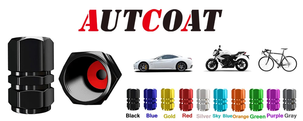 AUTCOAT Aluminum Alloy Car Wheel Tire Valve