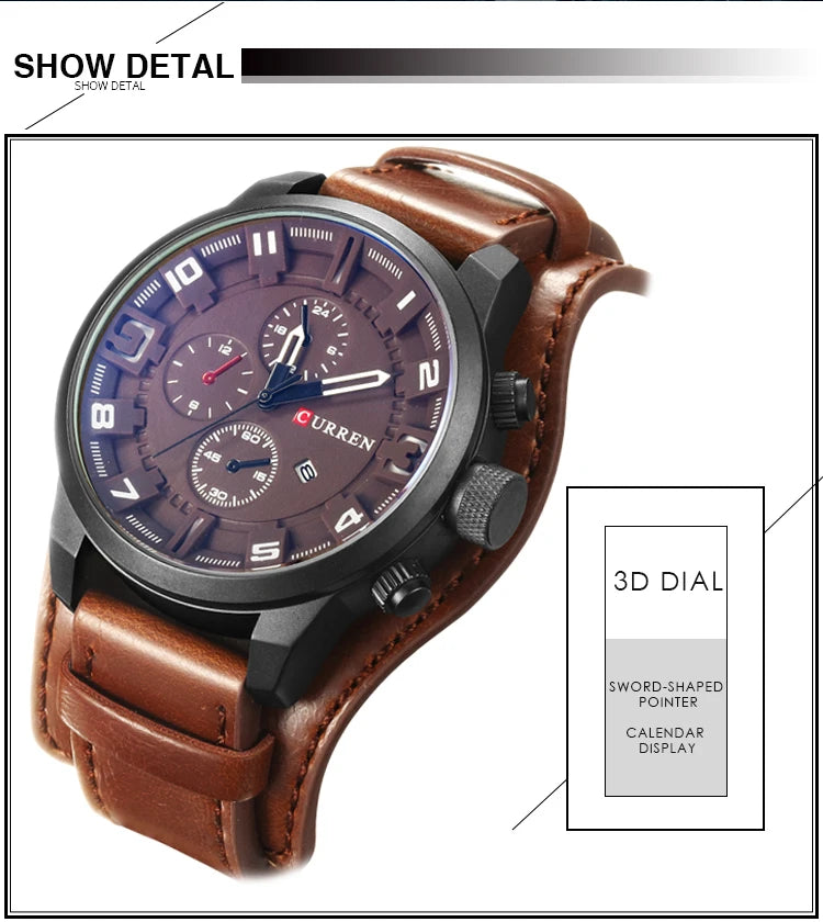 New CURREN Top Brand Luxury Mens Watches