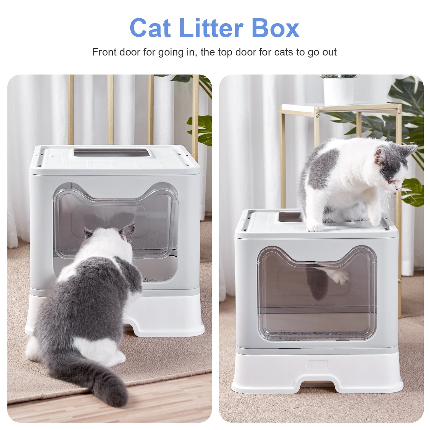 Cat Litter Box with Lid Foldable