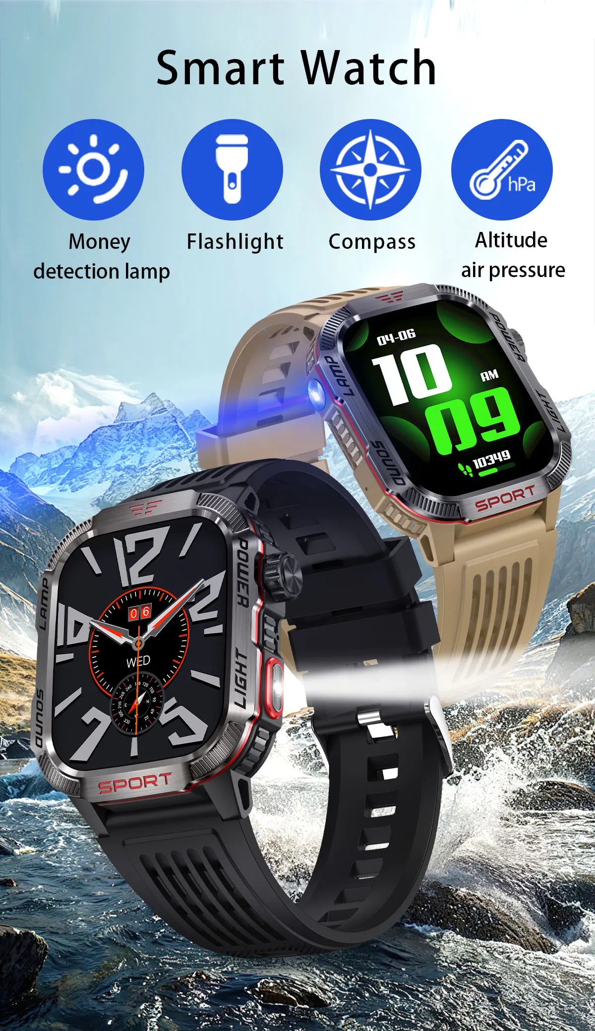 Military Outdoor Sport Smart Watch