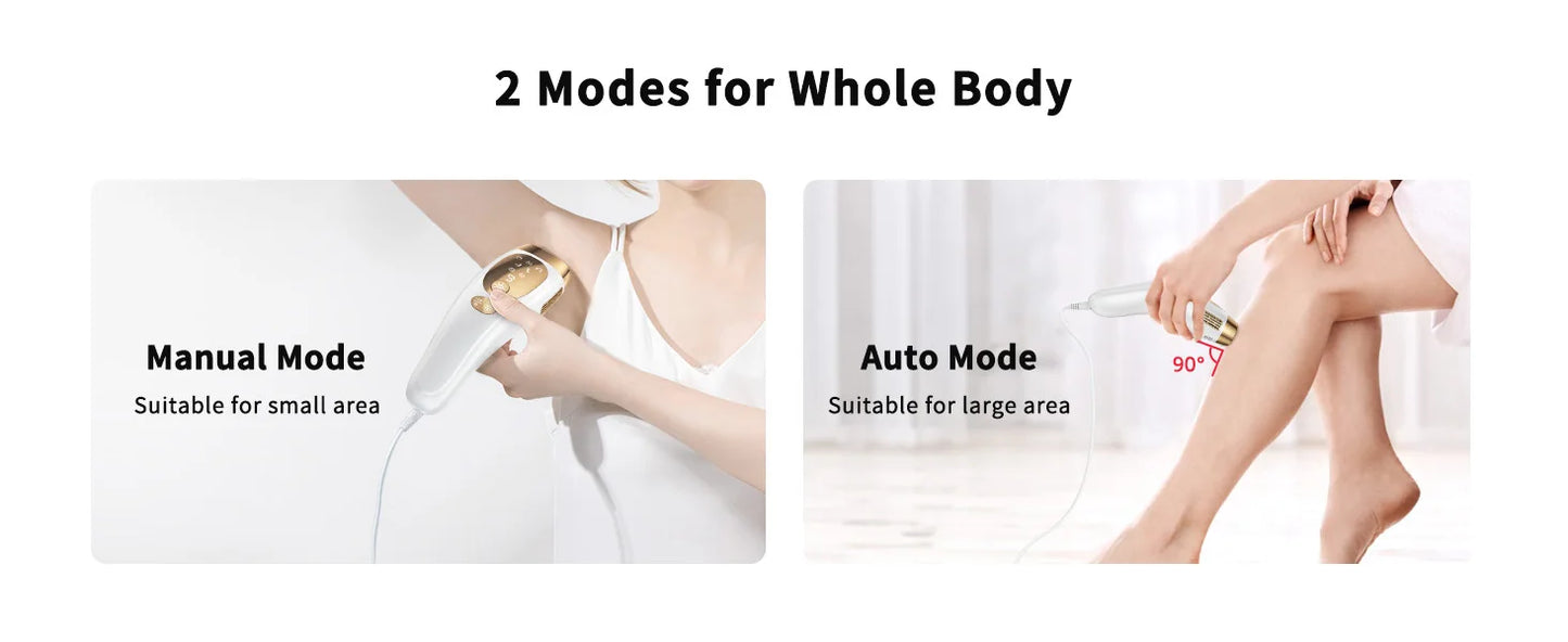 IPL Hair Removal Unlimited Flashes Laser Ice-Cooling Painless Whole Body Treament Safe