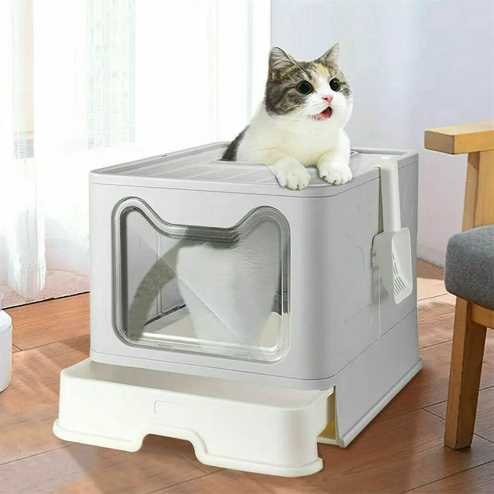 Cat Litter Box with Lid Foldable