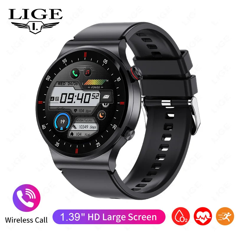 LIGE 1.39inch HD Bluetooth Call Smart Watch