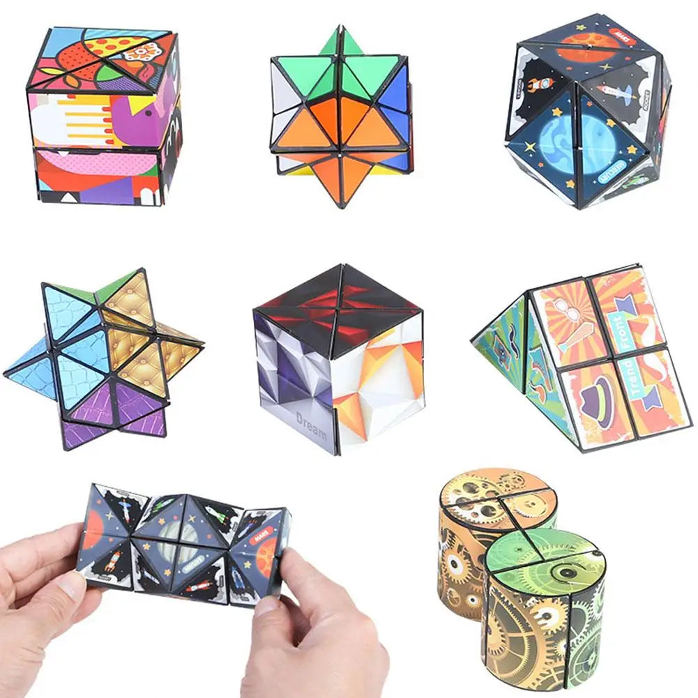 Versatile Magic Cube Anti Stress Fidget Toys 
For Kids Geometric 3d Infinite Puzzle 
Cube Grownups's Antistress Toy W4i9