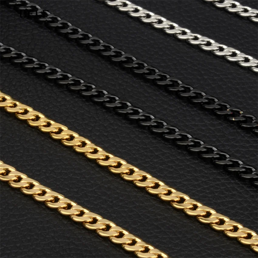 For men and women UELF Size 2-7mm Curb Cuban Link Chain