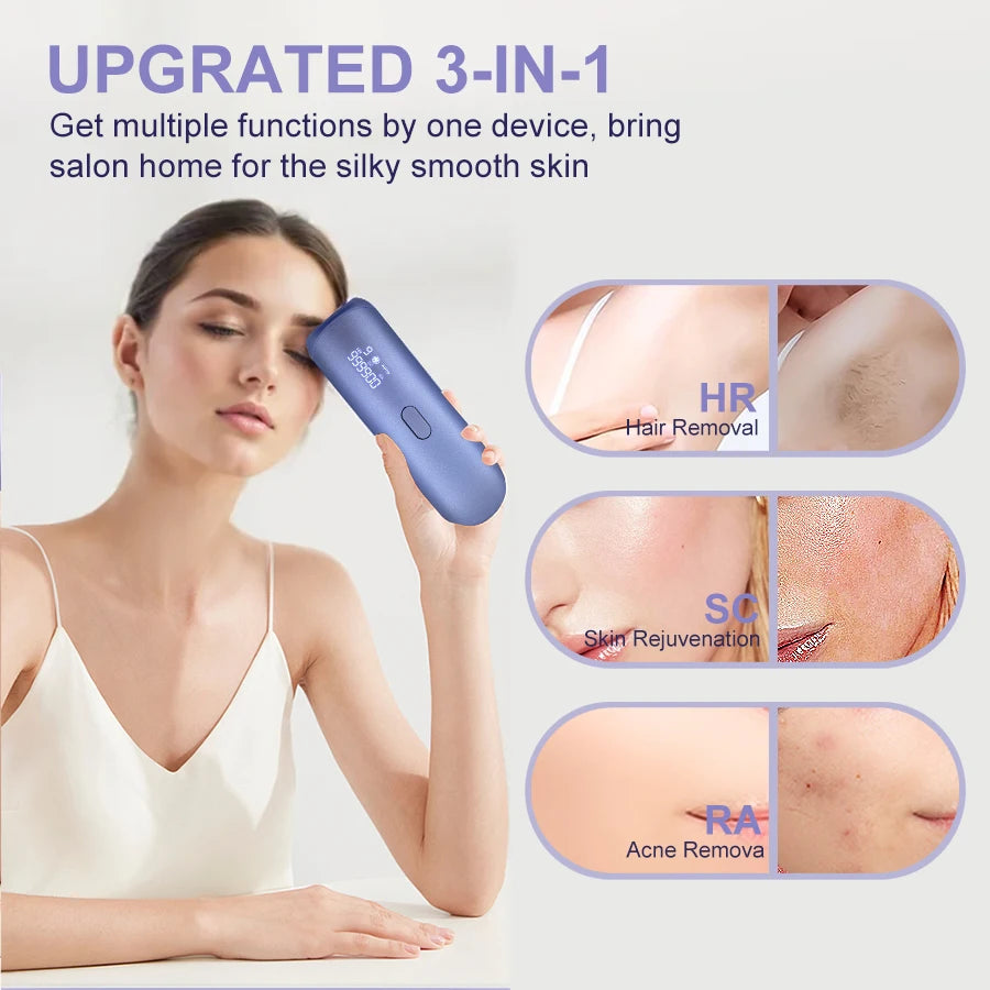 Cooling Laser Hair Removal 3-in-1 IPL Epilator