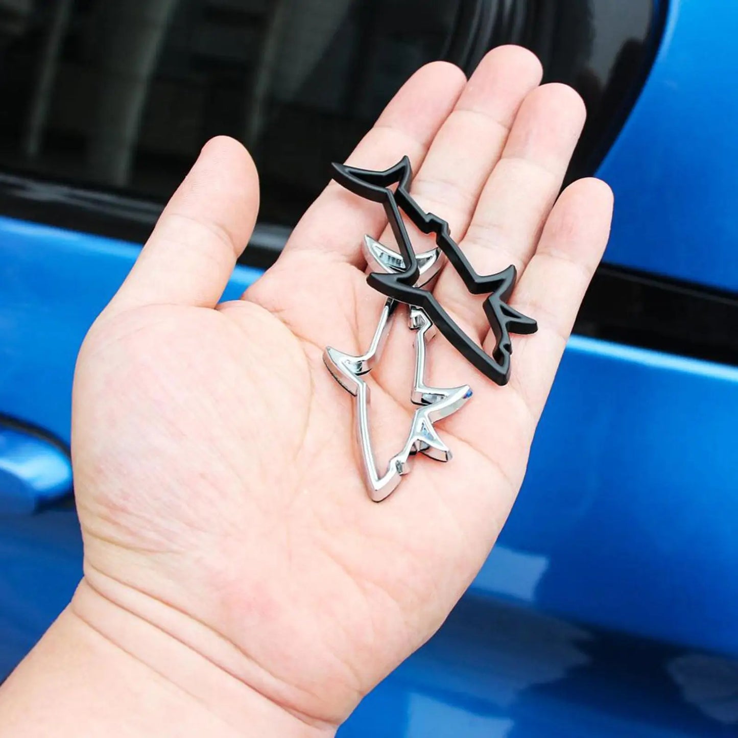 3D Metal Car Styling Sticker Hollow Fish