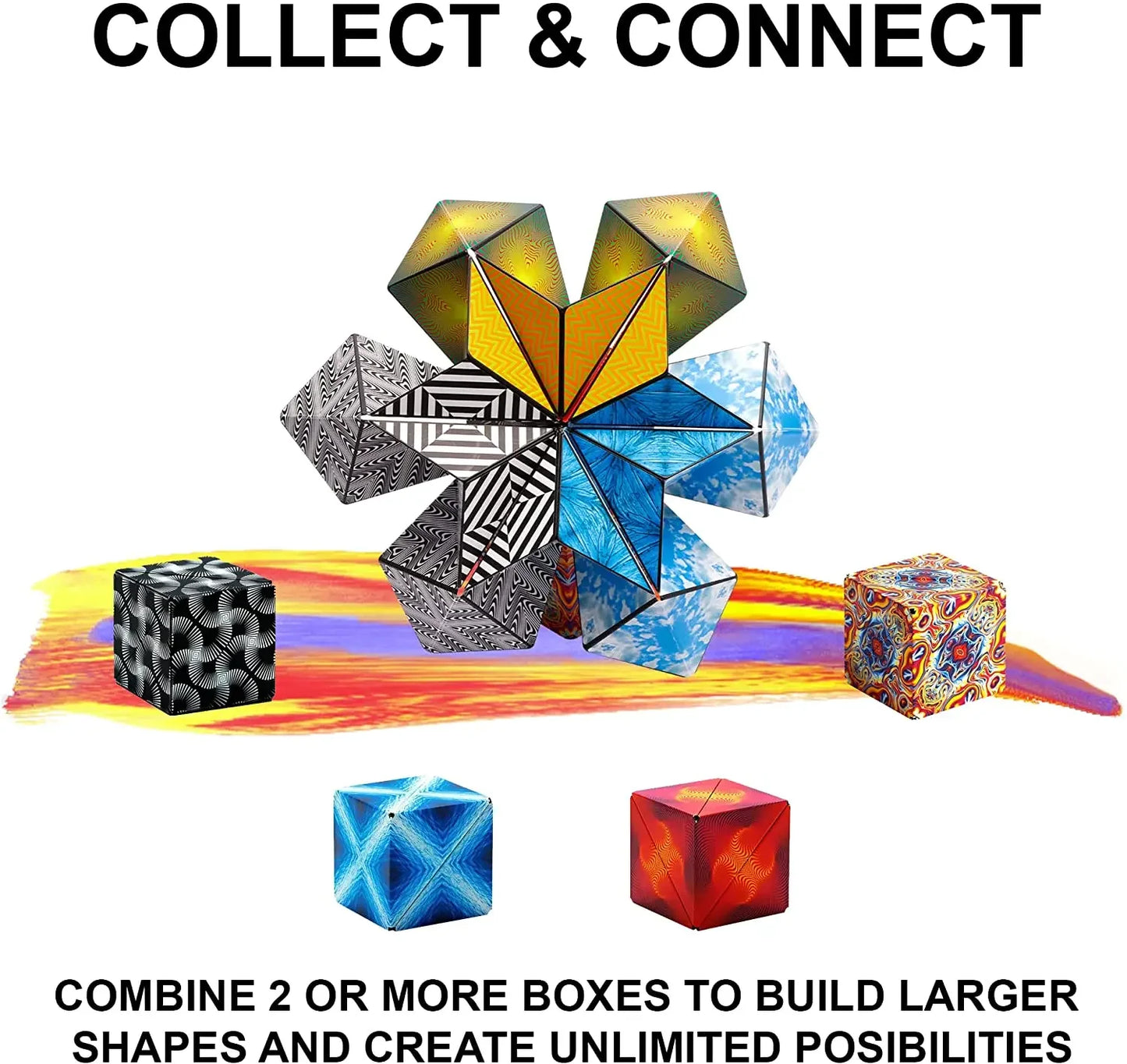 Variety Geometric Changeable Magnetic Magic Cube
 Anti Stress 3D Hand Flip Puzzle Cube
 Kids Stress Reliever Fidget Toy