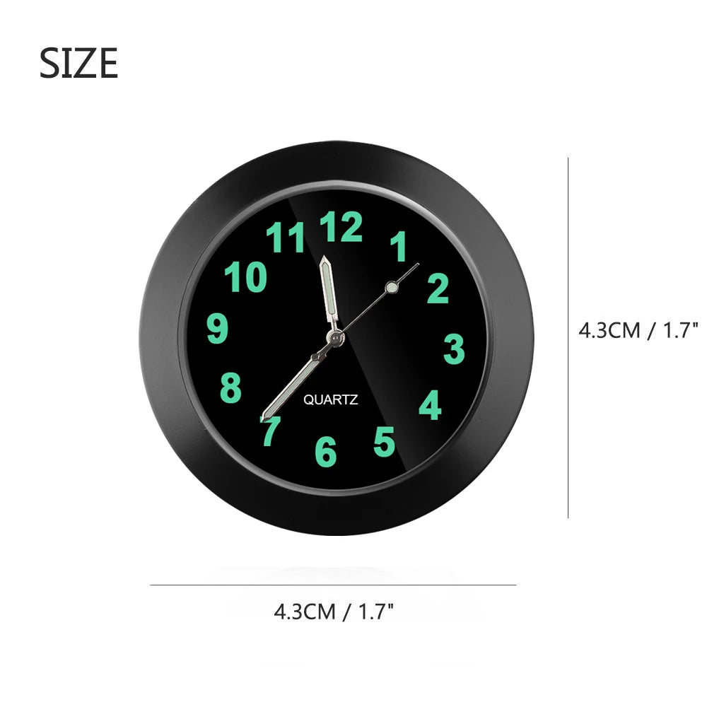 Car Clock Luminous Automobiles Internal Stick-On Mini Digital Watch Mechanics Quartz Clocks Auto Ornament