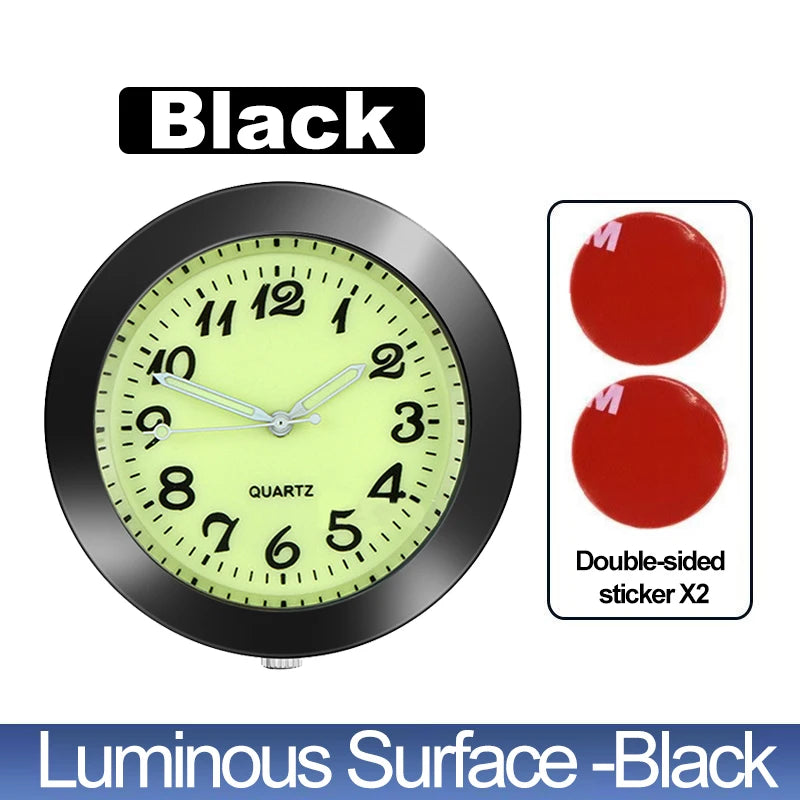 Car Clock Luminous Automobiles Internal Stick-On Mini Digital Watch Mechanics Quartz Clocks Auto Ornament