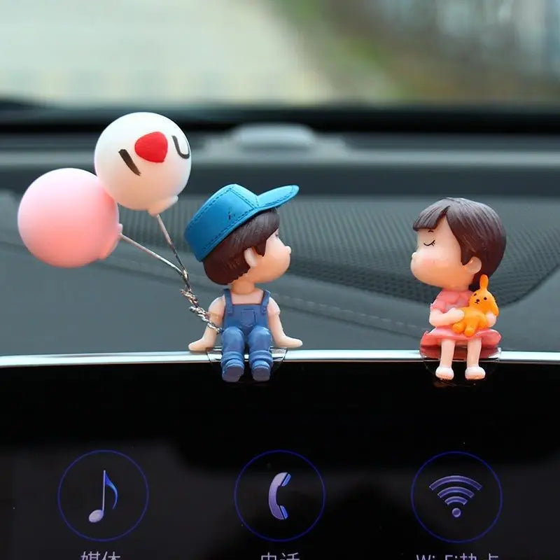 Cute Cartoon Couples Car Decoration