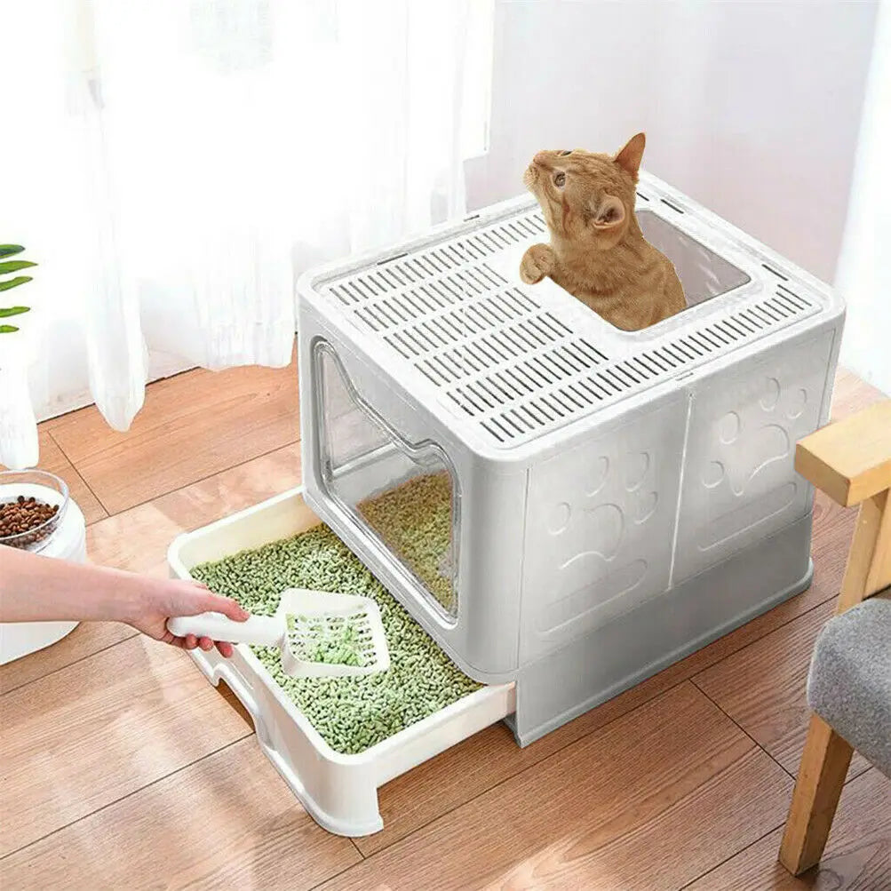 Cat Litter Box with Lid Foldable