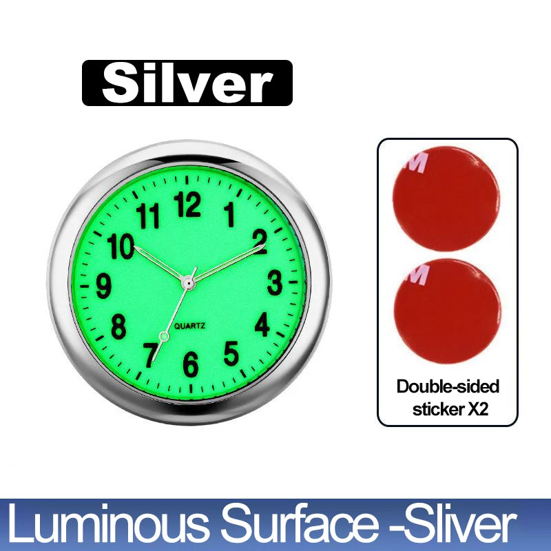 Car Clock Luminous Automobiles Internal Stick-On Mini Digital Watch Mechanics Quartz Clocks Auto Ornament