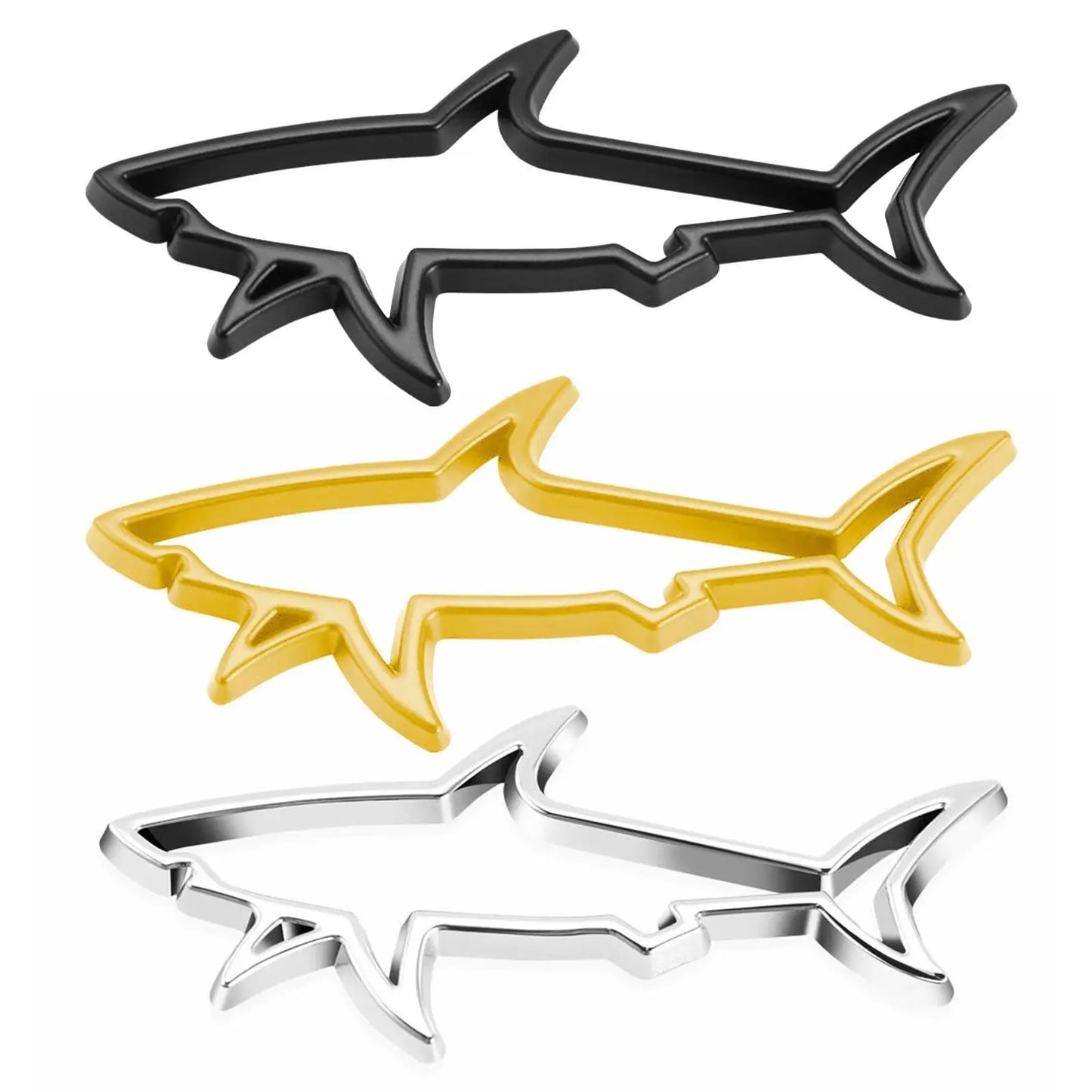 3D Metal Car Styling Sticker Hollow Fish