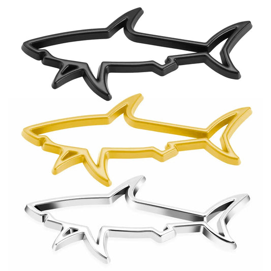 3D Metal Car Styling Sticker Hollow Fish