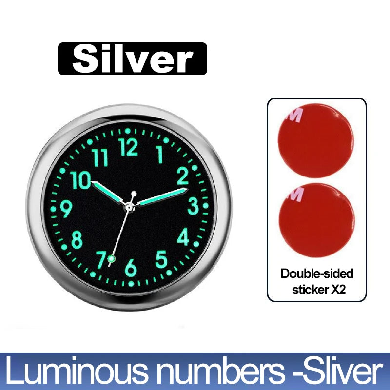 Car Clock Luminous Automobiles Internal Stick-On Mini Digital Watch Mechanics Quartz Clocks Auto Ornament