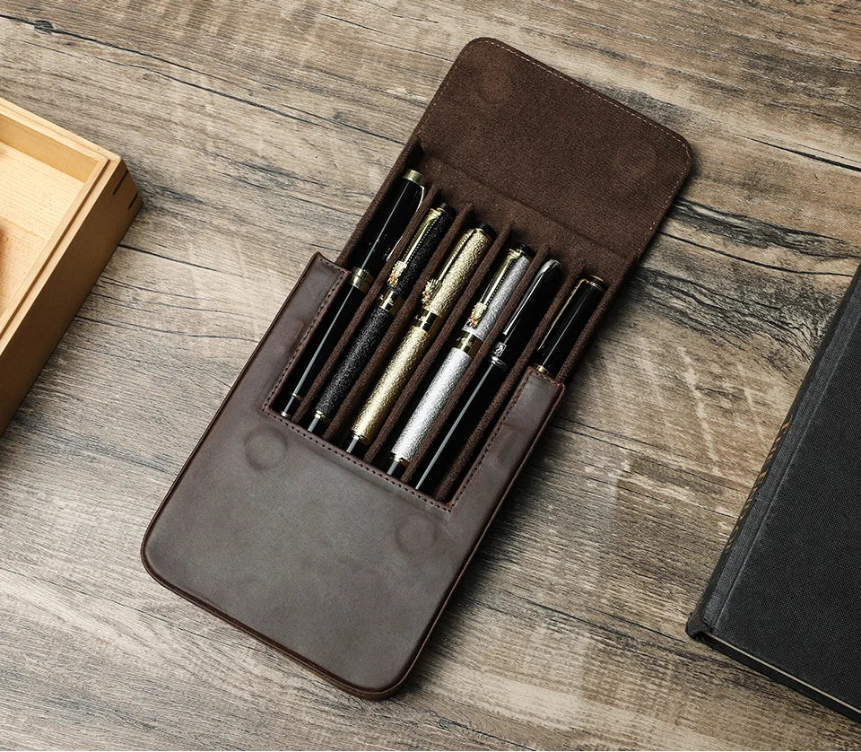 CONTACT'S FAMILY Handmade Fountain Pen Case Leather