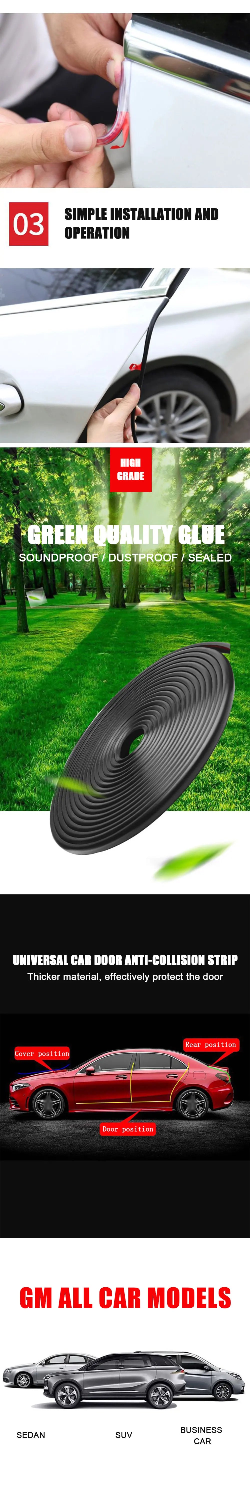 5M Car Door Edge Rubber Scratch Protector
Strips Car Styling Mouldings Protection