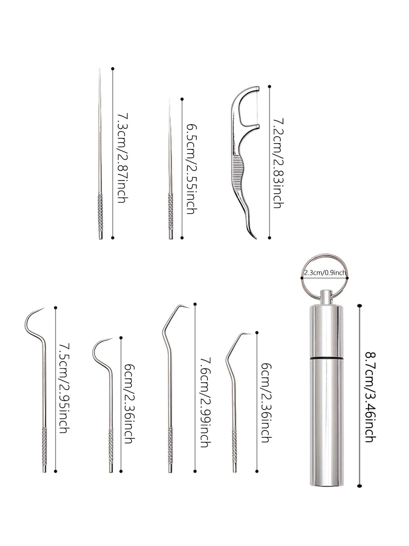 1set-Stainless Steel Toothpick Set