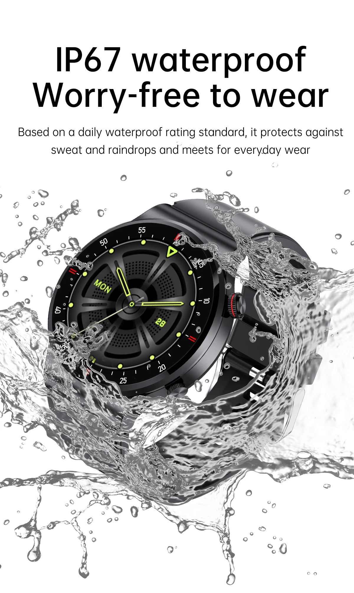 LIGE 1.39inch HD Bluetooth Call Smart Watch