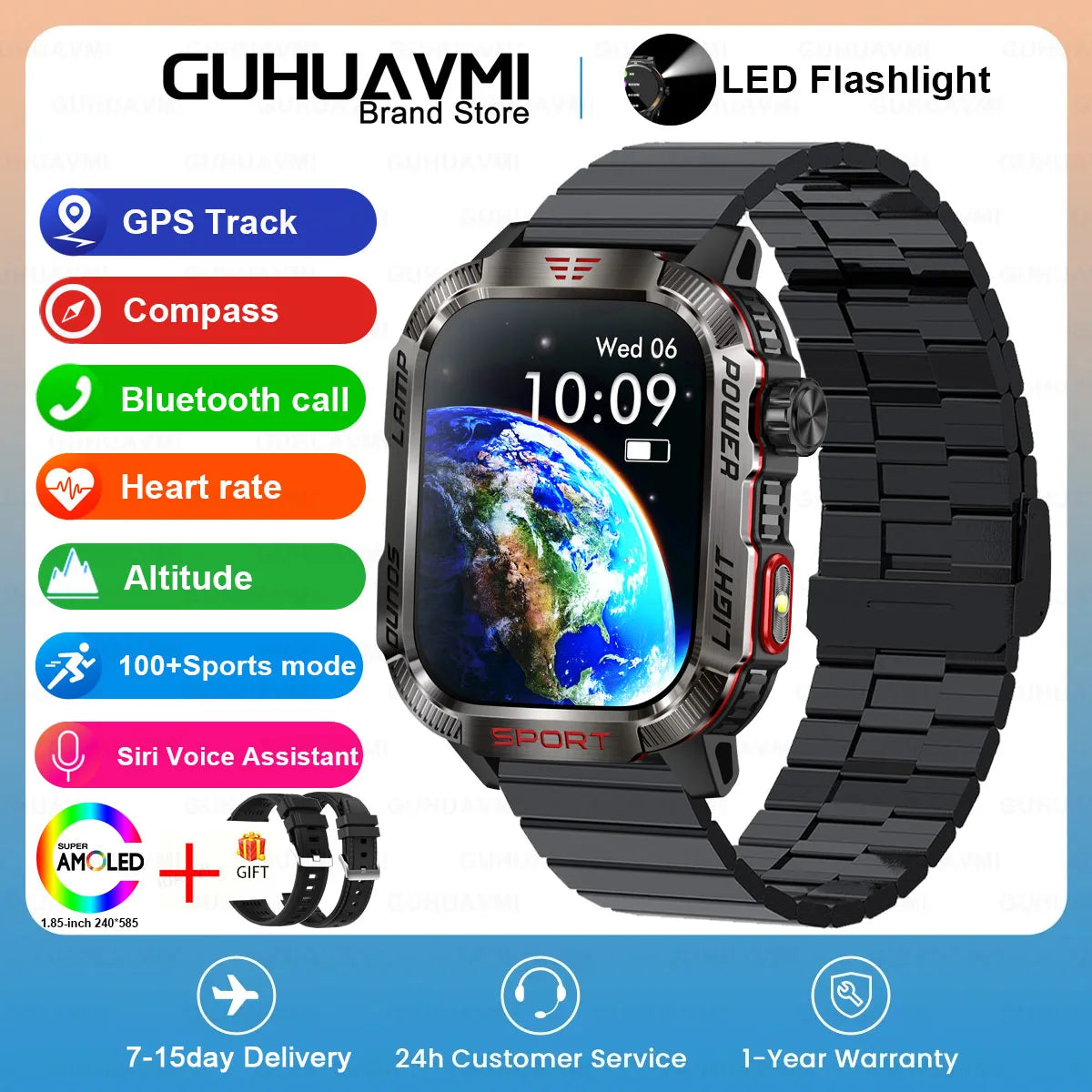 Military Outdoor Sport Smart Watch