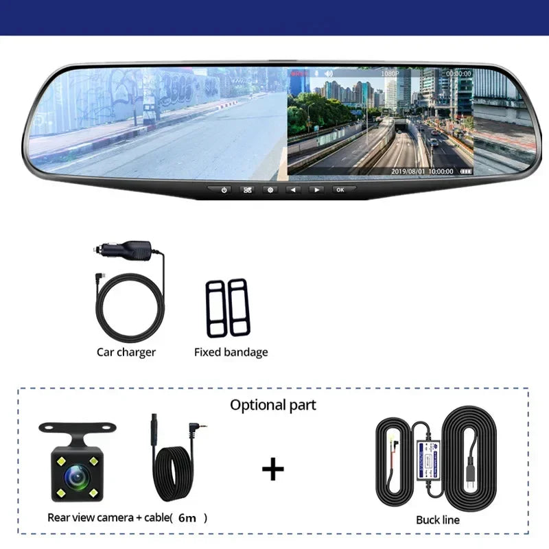 4.3 Inch Driving Recorder Car DVR Rearview Mirror