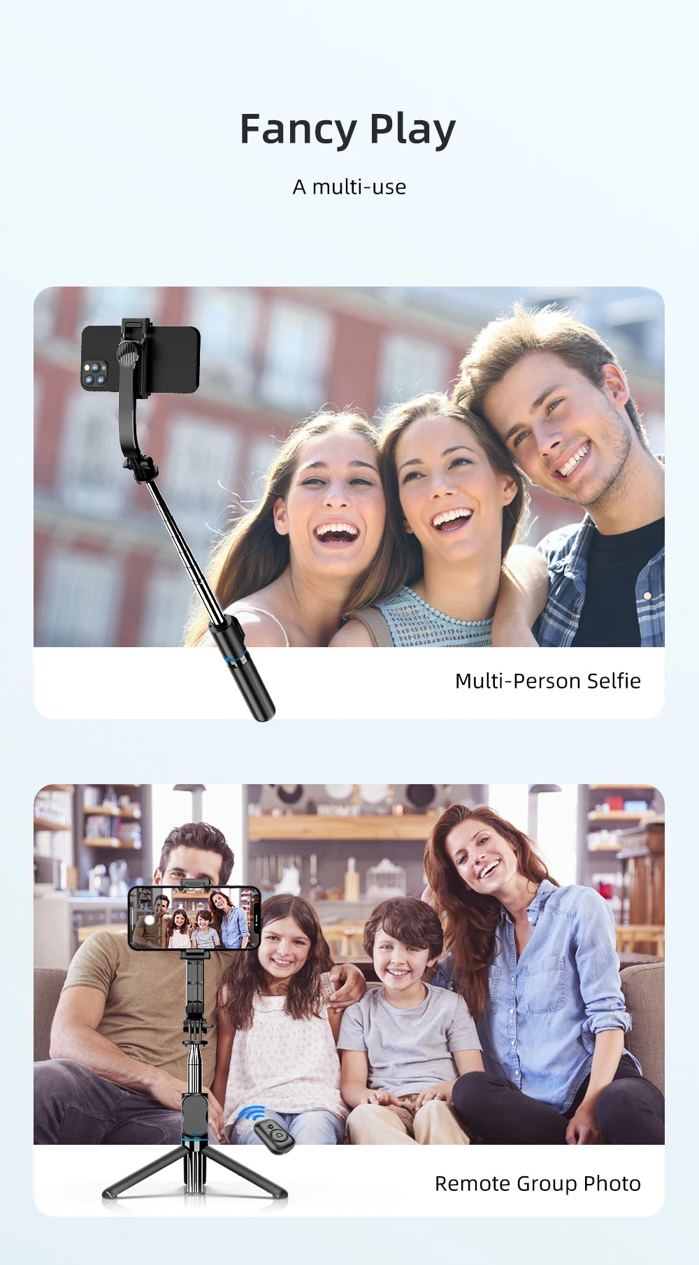 W&O C01 Telescopic Selfie Stick Tripod Monopod