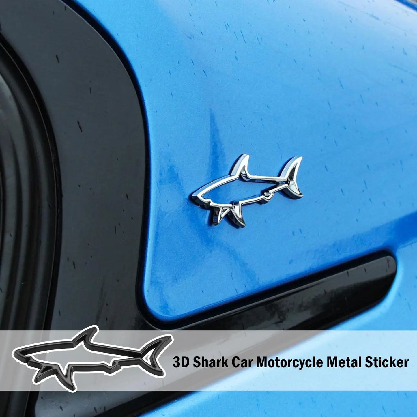 3D Metal Car Styling Sticker Hollow Fish