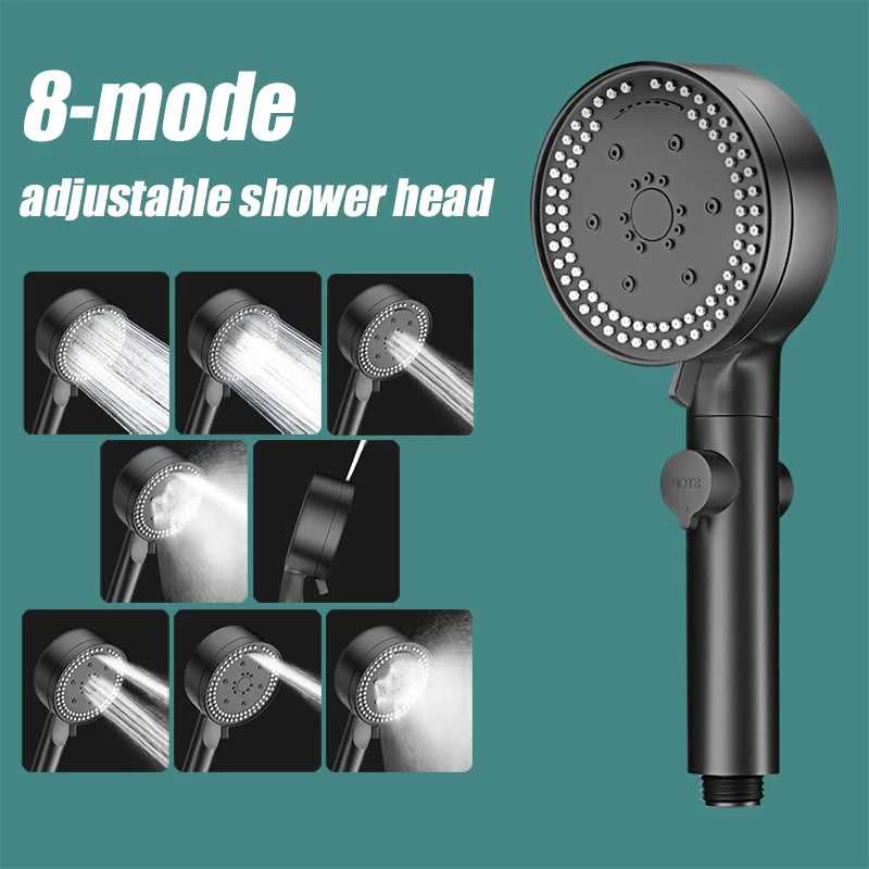 VILOYI 8 Modes Adjustable Shower Head High-pressure Water Saving