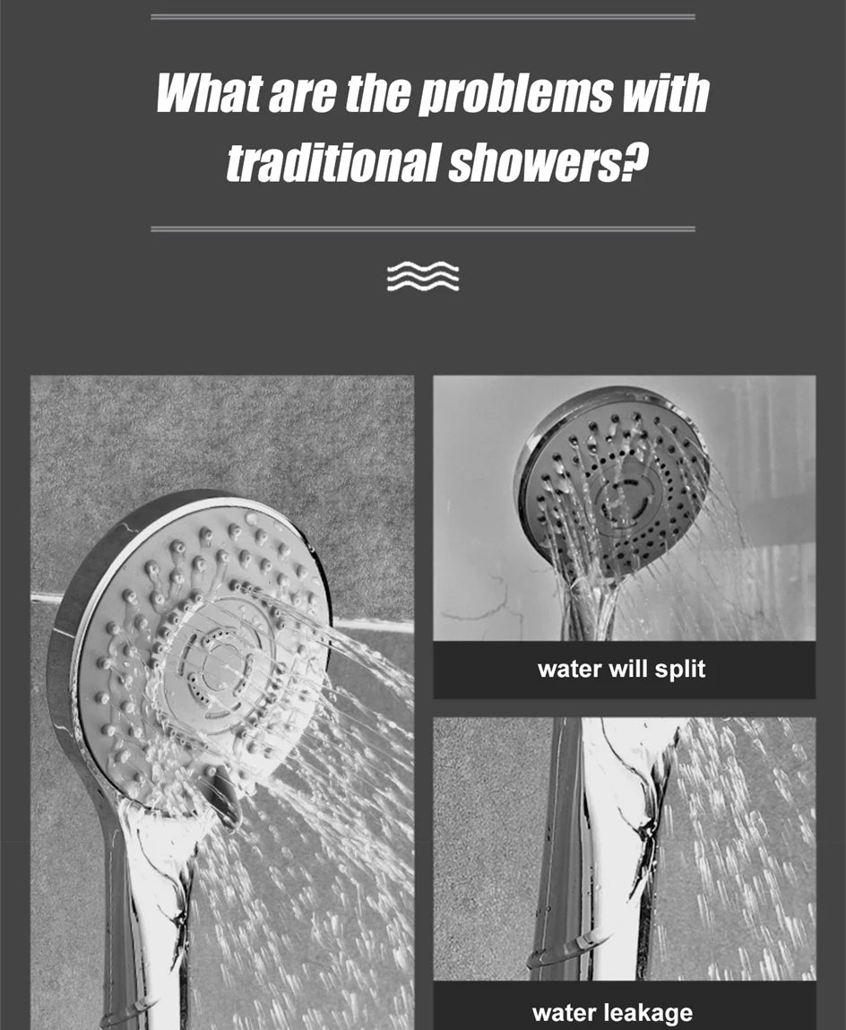 VILOYI 8 Modes Adjustable Shower Head High-pressure Water Saving