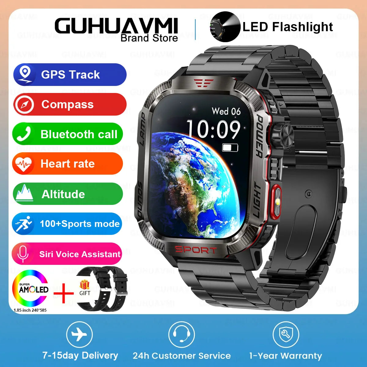 Military Outdoor Sport Smart Watch