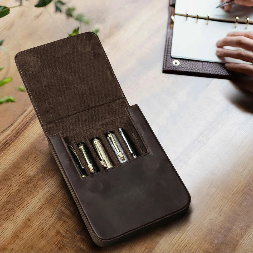 CONTACT'S FAMILY Handmade Fountain Pen Case Leather