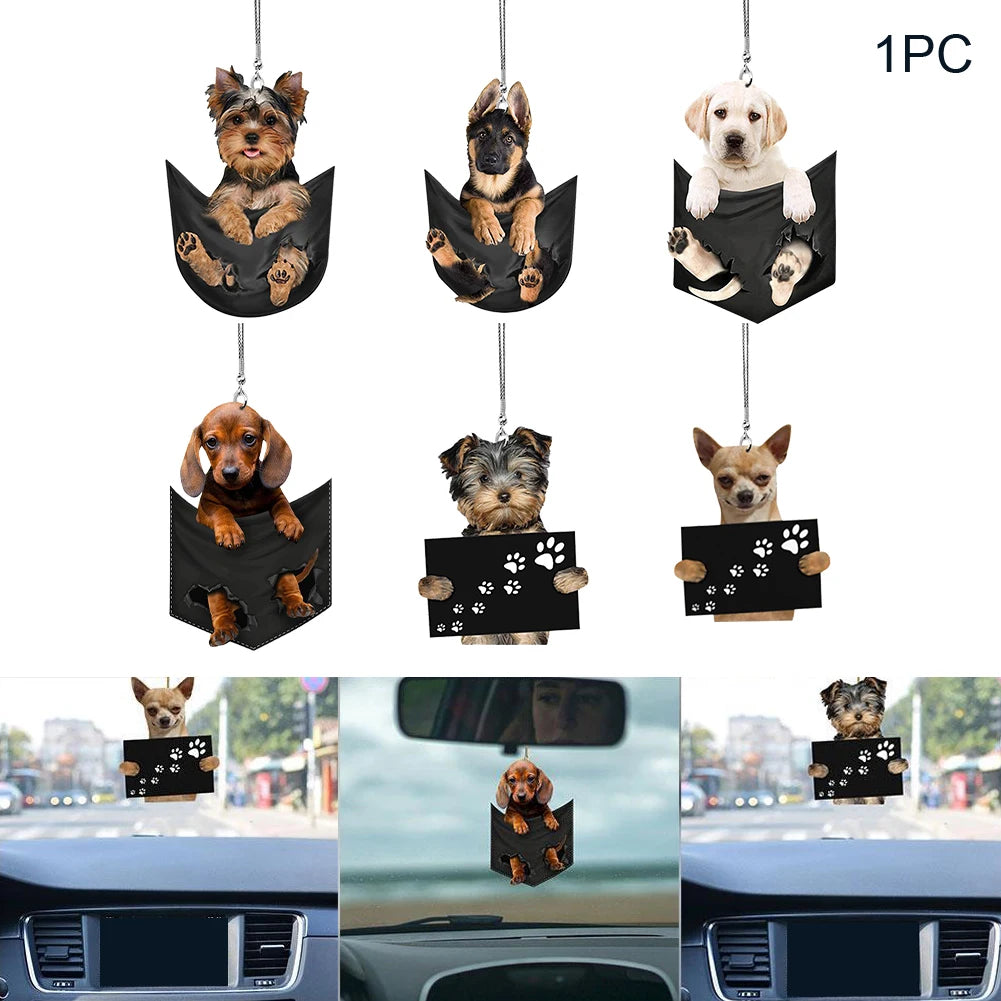 Car Pendant Practical Interior Ornament Hanging Mini Puppy Shape