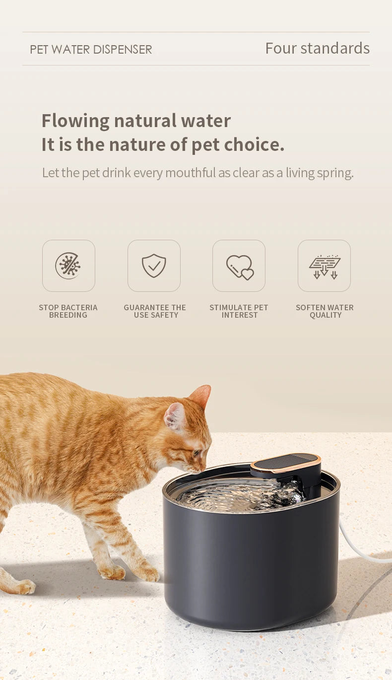 3L Cat Water Fountain with Motion Sensor Automatic