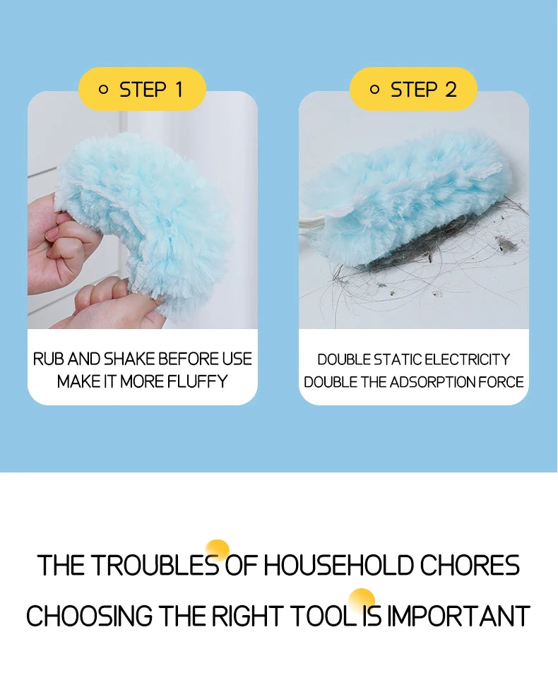 Double sided 360 ° electrostatic dust duster is used for large-scale cleaning of dust