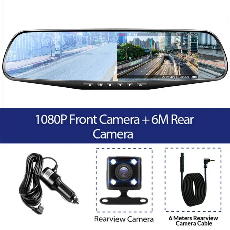 4.3 Inch Driving Recorder Car DVR Rearview Mirror