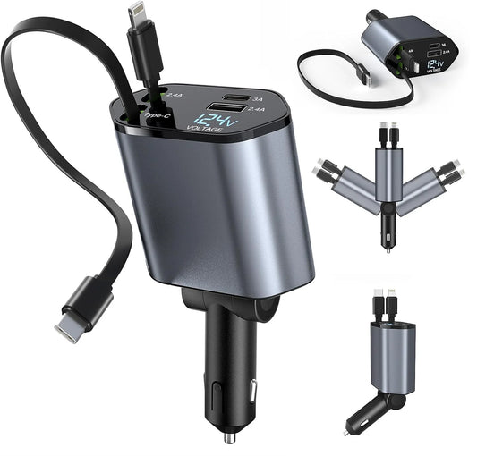 Retractable Car Charger 120W Fast Charger