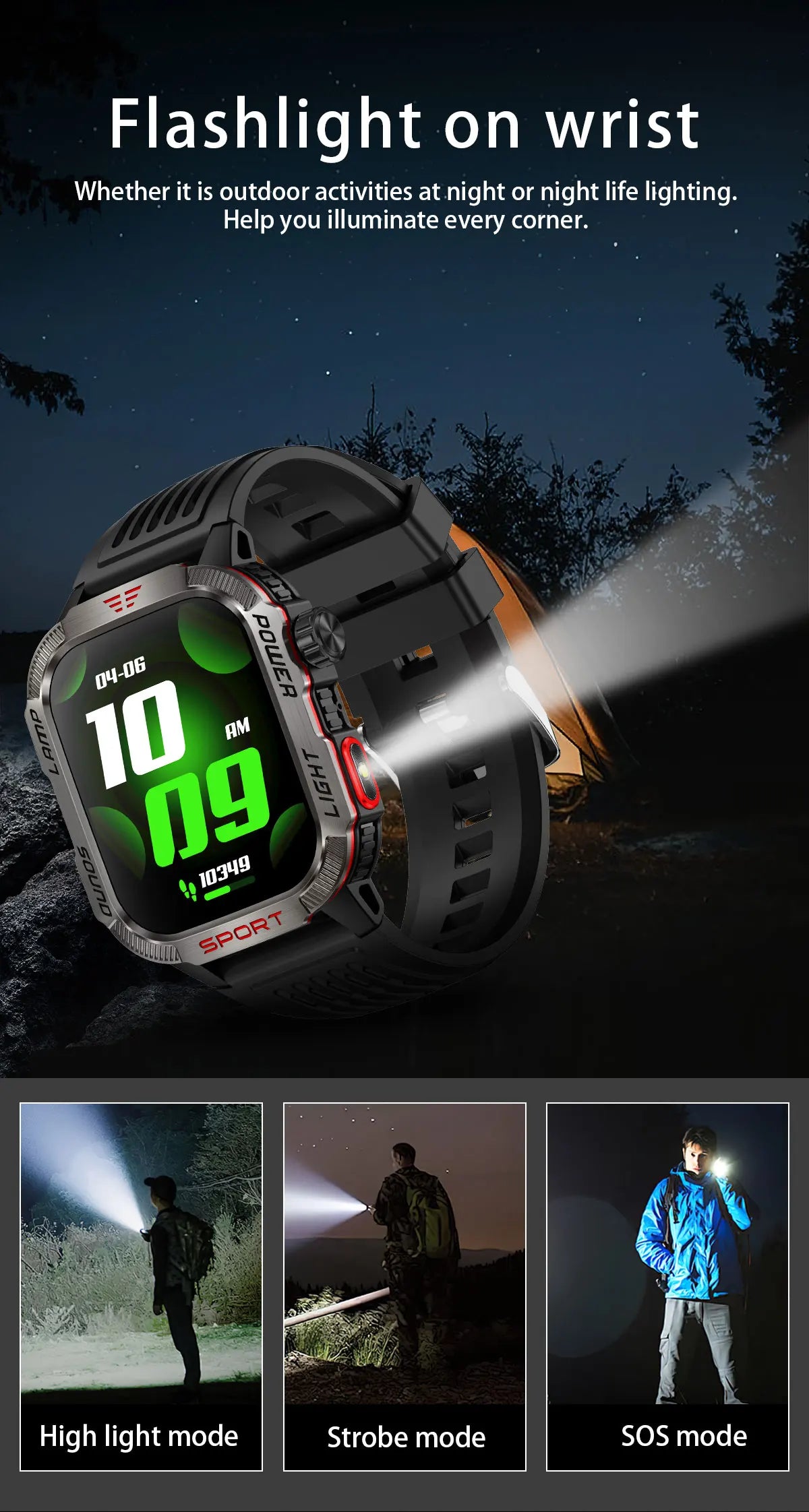 Military Outdoor Sport Smart Watch