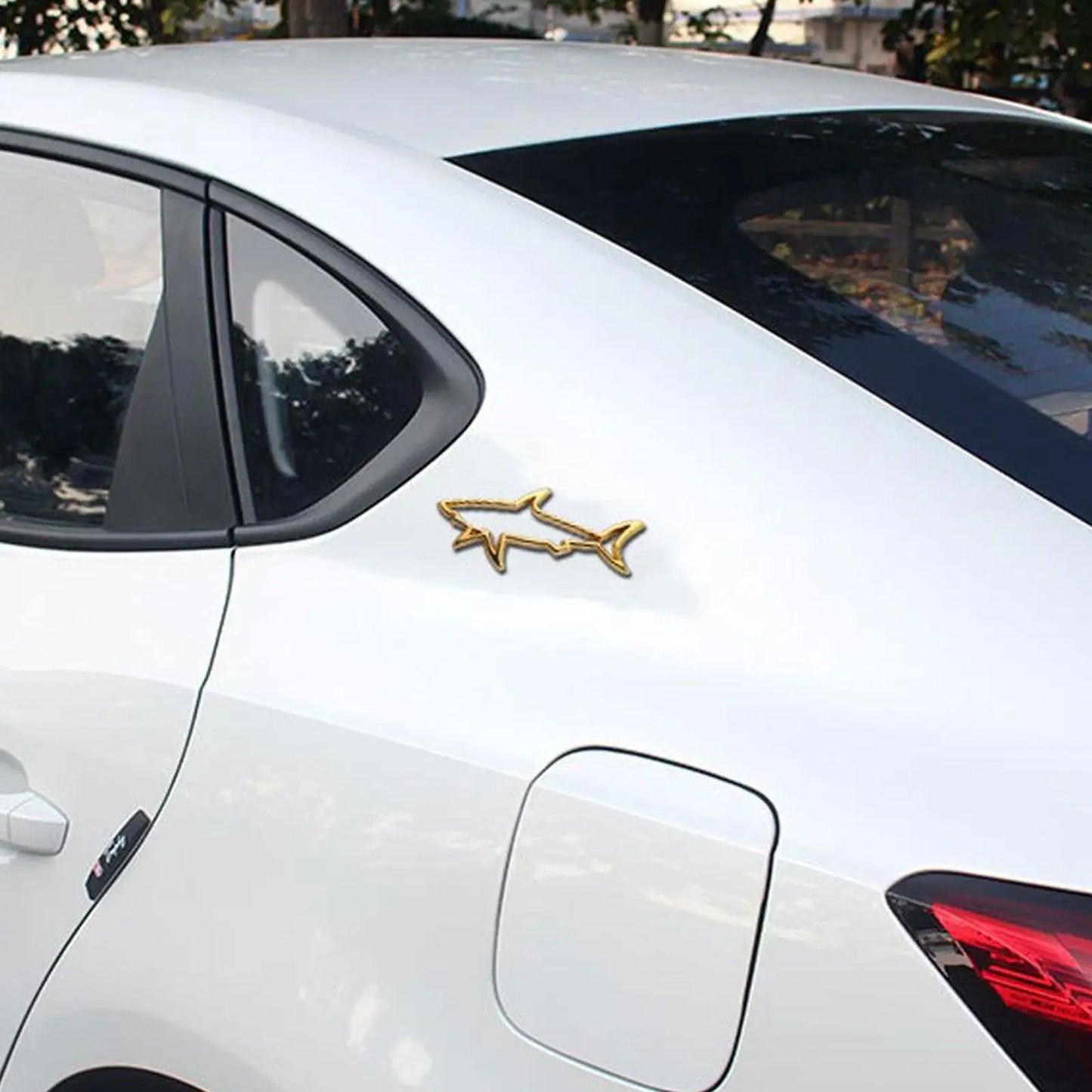 3D Metal Car Styling Sticker Hollow Fish