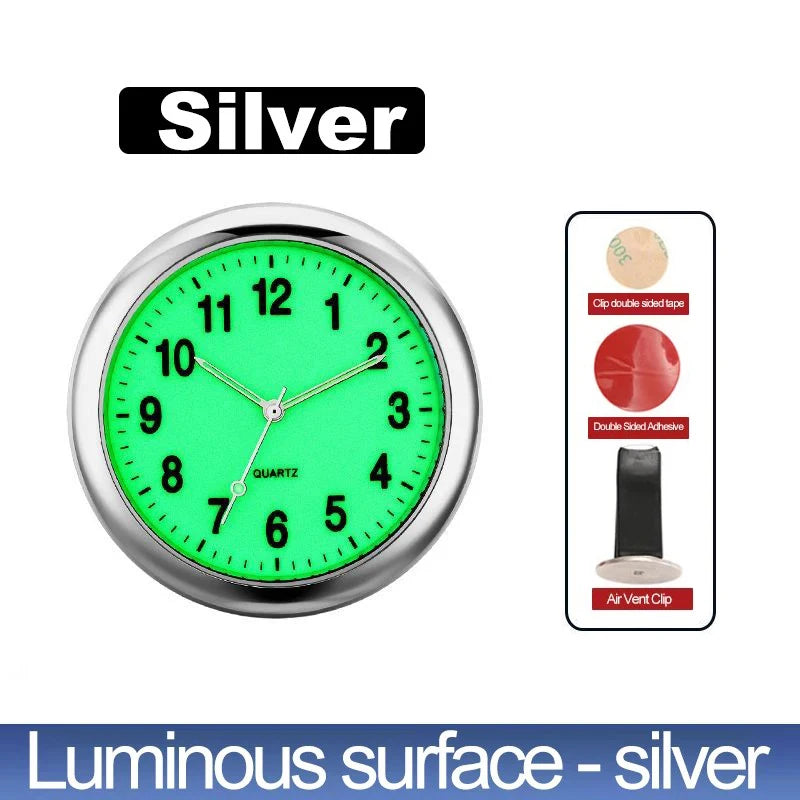 Car Clock Luminous Automobiles Internal Stick-On Mini Digital Watch Mechanics Quartz Clocks Auto Ornament