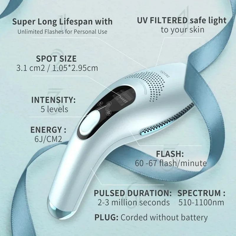 IPL Laser Hair Removal Device Cooling Painless Epilator Face Body