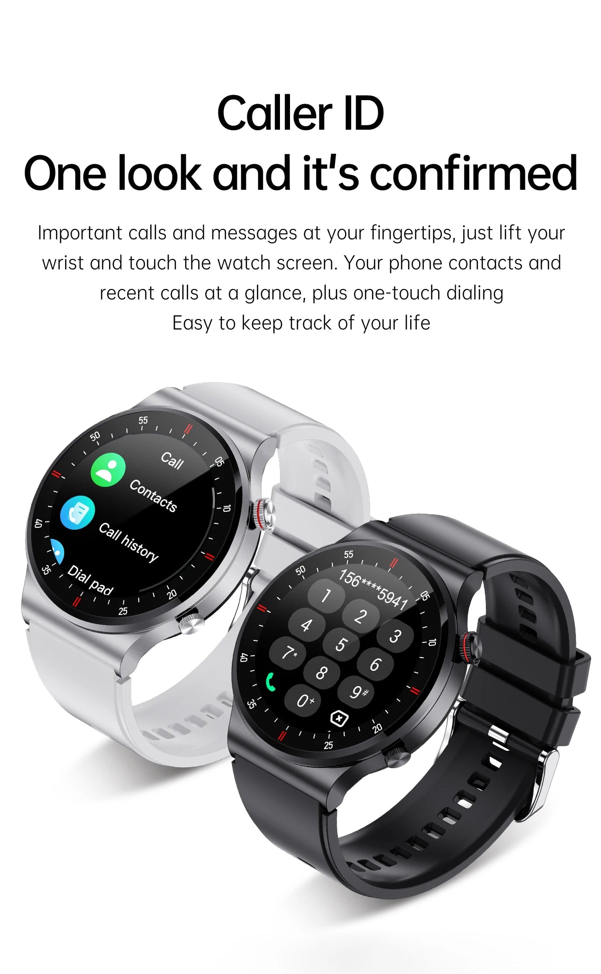 LIGE 1.39inch HD Bluetooth Call Smart Watch