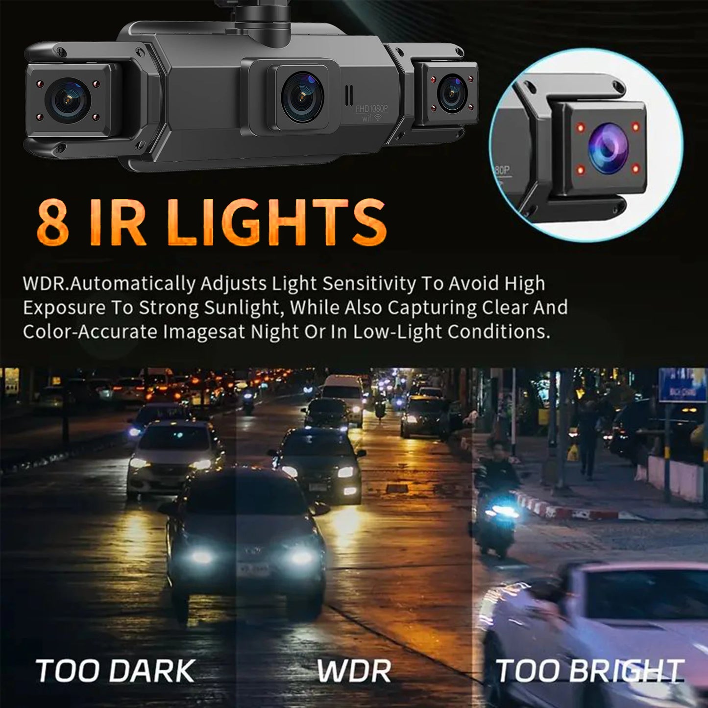 Car Dash Cam with GPS Night Vision