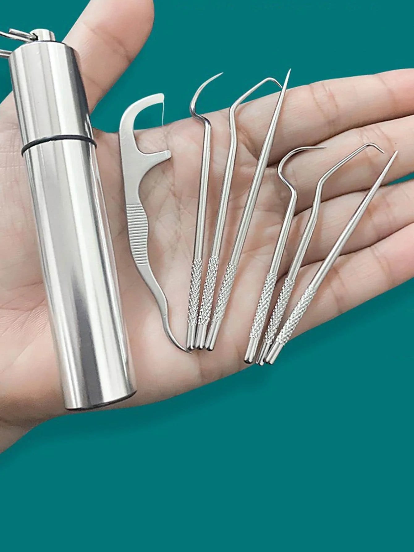 1set-Stainless Steel Toothpick Set