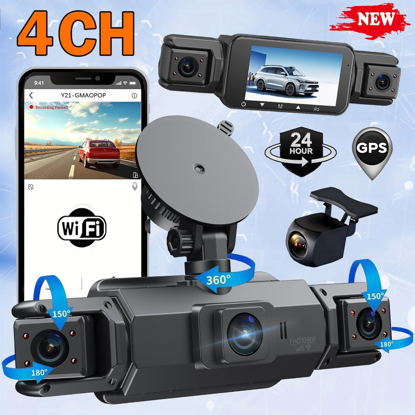 Car Dash Cam with GPS Night Vision