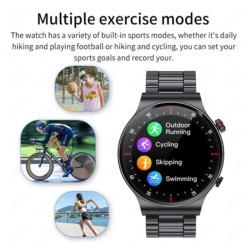 LIGE 1.39inch HD Bluetooth Call Smart Watch