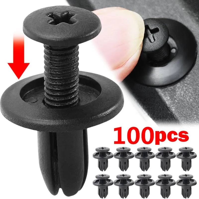 5/100pcs 8mm Plastic Rivets Fasteners Screw Car