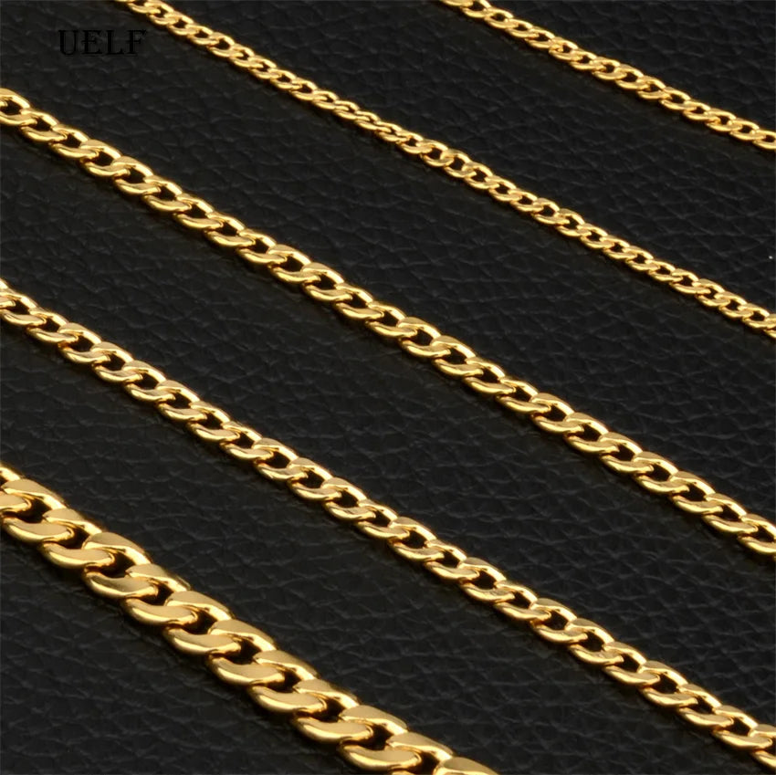 For men and women UELF Size 2-7mm Curb Cuban Link Chain