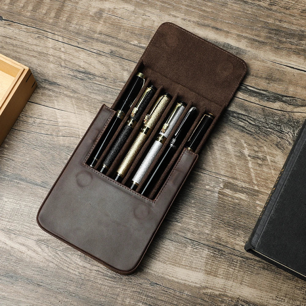 CONTACT'S FAMILY Handmade Fountain Pen Case Leather