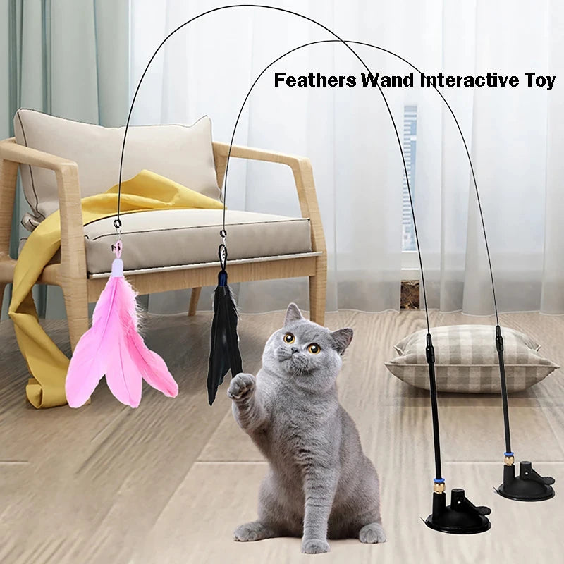 Cats Toys Feathers Wand Interactive Toy